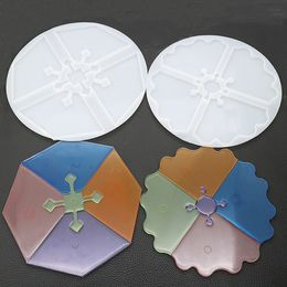 Puzzle Agate Coaster Mould Silicone Resin Molds 4 Cavity Flexible Clear Silicone Mold Polymer Clay Epoxy Resin Crafts