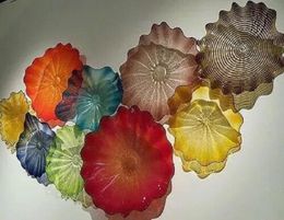 Turkey Design Blown Glass Plates Modern Decorative Flower Design Hand Blown Glass Wall Lamps Blown Clear Glass LED Wall Lamps