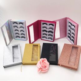 High Quality 5Pairs Faux Mink 3D Eyelashes Natural Eye Lashes with Custom Lashes Book Holographic Book Colour