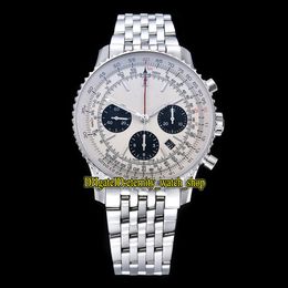 GF Top Edition B01 43MM AB0121211G1A1 ETA A7750 Chronograph Automatic White Dial Mens Watch Two way rotation Bezel Sport Stopwatch239J