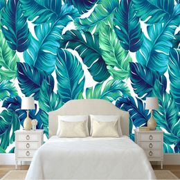 Modern Rain Forest Plant Mural Wallpaper For Walls 3D Living Room Dining Room Bedroom Backdrop Wall Painting Papel De Parede 3 D