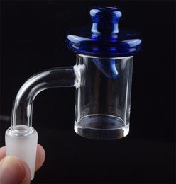 DHL Shipping! 5mm Bottom Flat Top Quartz Banger 14mm 10mm 18mm female male Nail With Coloured Glass carb cap for Glass Water Pipes