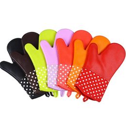 Microwave Oven Glove Heat Insulation Silicone Oven Gloves Slip-resistant Bakeware Kitchen Cooking Baking Tools Washing Gloves GGA3409-2