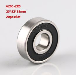 20pcs/lot 6205RS 6205-2RS 6205 2RS RS ball bearings 25*52*15mm Deep Groove Ball bearing Rubber cover 25x52x15mm