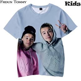 Frdun 3D Kids T-shirt Marcus and martinus Soft Round Collar T-shirt Kpop Casual Boys and Girls Love Fashion New Clothes