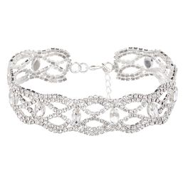 hot popular fashion designer luxury very glittering beautiful full rhinestone diamond crystal collar choker statement necklace