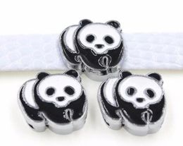 50pcs/lot 8mm panda slide charms fit for 8mm DIY Accessories keychains wristband bracelet