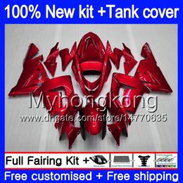 Karosserie + Tank für KAWASAKI ZX1000 CC ZX 10 R ZX-10R 2004 2005 214MY.74 ZX10R 04 05 ZX1000C 1000CC ZX 10R 04 05 ABS PTop Earl Red Verkleidungen