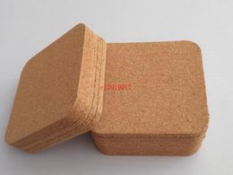 Classic Square Plain Cork Coasters Heat-insulated Cup Mats 10cm Diameter for Wedding Party Gift