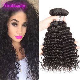 Brazilian Human Hair Deep Wave 3 Bundles 100% Unprocessed Virgin Hair Extensions Curly Natural Colour 8-28inch Three Pieces