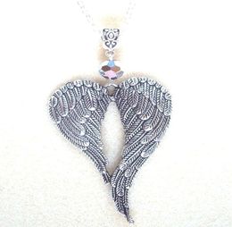 Fashion Tibetan Silver Large Guardian Angel Wings Charms Gothic Statement Necklace & Pendants DIY Jewelry For Woman & Men Gift - 63