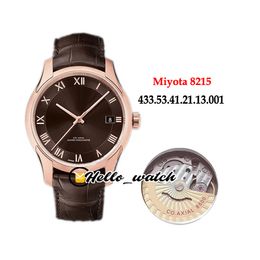 New Hour Vision 41mm 433.53.41.21.13.001 Miyota 8215 Automatic Mens Watch Rose Gold Case Brown Dial Brown Leather Strap Watches Hello_watch