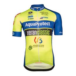 Aqua Protect Veranclassic team Cycling Short Sleeves jersey bib shorts sets mens Maillot Culotte 3D gel pad U42423