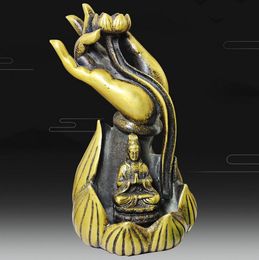 Antique crafts factory wholesale collection pure copper bronze vintage retro old brass Guanyin hand ornaments