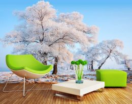 Snow scene television background wall painting mural 3d wallpaper 3d wall papers for tv backdrop