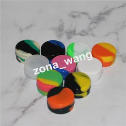 Colorful Flat Silicone Wax Container Round 3ml Nonstick Case Food Grade Rubber Silicon Box For Dab Jars Storage Dabber Oil Holder