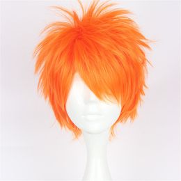 Short Orange Male Men Cosplay Costume Wig for Play Role Ichigo Kurosaki