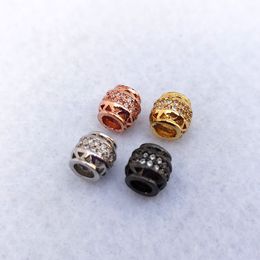 Big Hole Hollow CZ zircon circular column Tube Beads connector for Making DIY Bracelet Necklace Jewellery Finding CT519