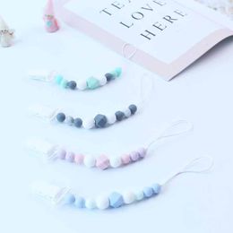 Pacifier Clip Chain Baby Infant Soothie Accessories Silicone Round Beads Paci Holder Clips Teether Chew Shower Toy