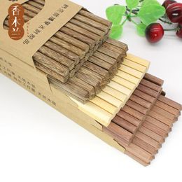 Red sandalwood chicken wing wooden chopsticks wholesale 10pairs/ set hotel supplies can be LOGO 25cm