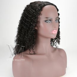 VMAE Mongolian 130% 150% 180% Density U Part Wigs Natural Color 3C Virgin Cuticle Aligned Real Human Hair Extensions