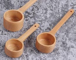 Long handle wooden spoon son Korea creative seasoning spoon dessert coffee milk tea shop special spoon