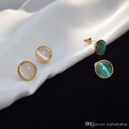 Retro simple temperament Emerald champagne cat snake stud earrings earrings wholesale