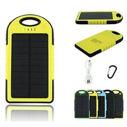 Solar Power Bank Waterproof Charger High Capacity 5000mah Portable Outdoor camping Charing for Cell Phone pad