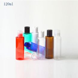 50pcs 120ml Empty Shampoo Plastic Containers With Disc Top Cap,120CC Liquid Soap Pet Bottle Press Lid,Cosmetic Packaging 4OZ