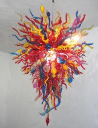 Multi Coloured Lamp Chandelier Flower Design Blown Borocilicate Glass Wedding Decoration Pendant Lamps with LED Bulb