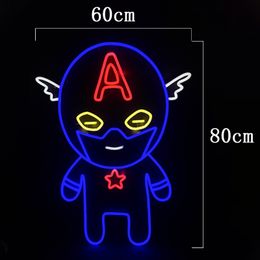 ROBOT Sign Handmade Neon Light Kid's Bedroom Wall Decoration Bar Public Places 12 V Super Bright