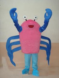 2019 High quality happy pink body Crab Mascot Costume Adult Halloween Birthday party cartoon Apparel Costumes free shipping