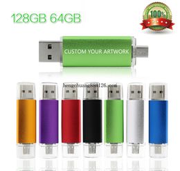 New2020 USB 2.0 OTG Pen Drive High Speed USB Flash Drive 128GB 64B External Storage Memory Stick Micro USB Stick Pendrive android