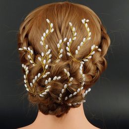 Headpieces Women Fashion Handmade Artificial Pearl Hairpins Hairclip Wedding Party Hair Accessories Bridal Clips Headdress Ornaments