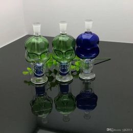 Coloured skull glass water bottle Glass Bbong Wwater Pipe Titanium nail grinder, Glass Bubblers For Smoking Pipe Mix Colours