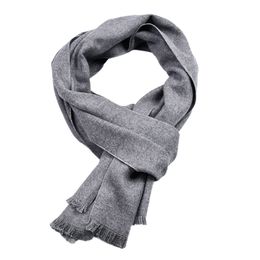 KLV New Fashion Men's Scarf Winter Warm Solid Colour Cashmere Casual Long Soft Neck Scarf Black,Gray,Red,Navy,Dark Grey z1009