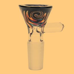 US Drawing Colourful Glass Portable Handle 14MM 18MM Male Interface Joint Bong Waterpipe Handpipe Smoking Bowl Head Oil Rigs Container DHL