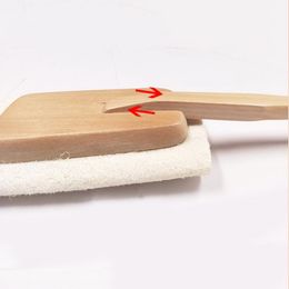 Loofah scrub scrub back massage exfoliator detachable creative long handle solid wood bath body cleanser brush278q
