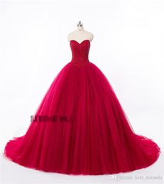 High Quality Real Shooting Evening Dresses Red Tunic Halter Straps Crystal Beaded Ball Dresses Quinceanera Dresses HY155