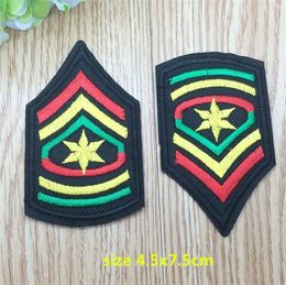 New Arrival 30 pcs Star fashion shoulder emblem Embroidered patches iron on cartoon Motif RS Applique embroidery accessory