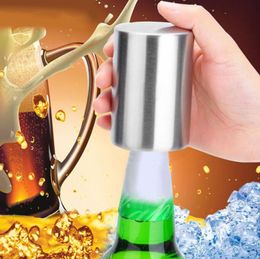 Magnetic Automatic Beer Bottle Opener Stainless Steel Magnet Jar Opener Kitchen Bar Accessories Wine Can Openers Free Shipping