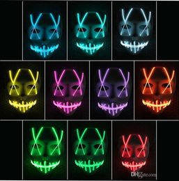 LED Light Mask Up Funny Mask Led strip Flexible neon sign Light Glow EL Wire Rope Neon Light Halloween face Controller christmas Lights