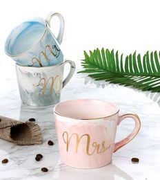 mark cup Simple Nordic style marble creative gilt-edged ceramic office coffee cup marbled mug powder for occasions of gift giving business