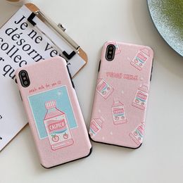 Cell Phone Cases Peach Milk Pattern 3D Relief Case for 6 6s 7 8 Plus X XR XS Max Cover 11 11Pro
