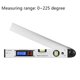 Freeshipping 0~225 Silver degree degree Protractor Spirit Level Digital Angle Finder Gauge Metre