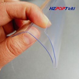Plastic PVC Shelf Data Strips Clip Holder with Adhesive Tape Arc Type for Merchandise Price Talker Sign Label Display 100pcs