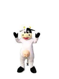 2019 factory new Black white cow mascot costume Mascot Cartoon Character Costume Adult Size free shipping