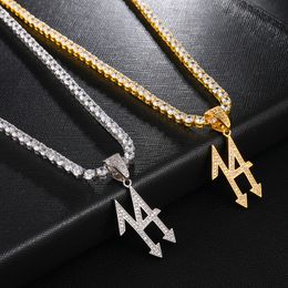 US7 Bling Iced Out Number 14 Pendant&Neckalces Micro Paved CZ Neckalce For Man Hip Hop Jewellery