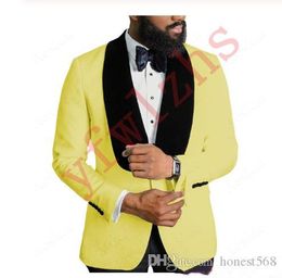 Cheap And Fine One Button Groomsmen Shawl Lapel Groom Tuxedos Men Suits Wedding/Prom/Dinner Best Man Blazer(Jacket+Pants+Tie) A362