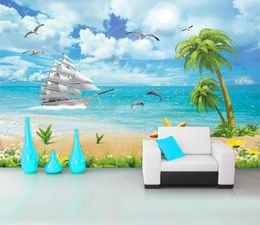 Custom 3D Photo Wallpaper Star Universe Galaxy Room HD smooth sailing dolphins cocon Wall Painting Living Room Bedroom Wallpaper Home Decor